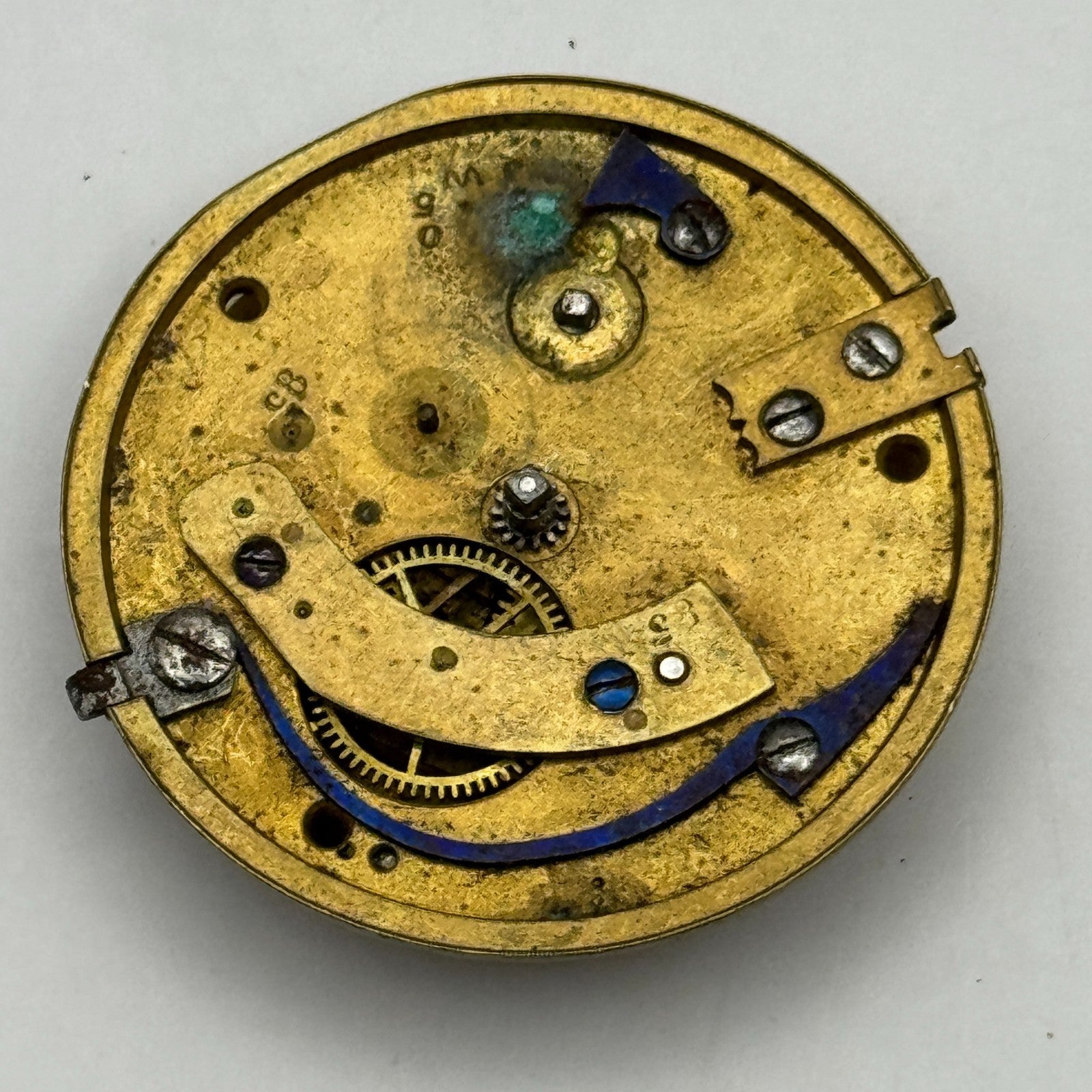 Fusee Pocket Watch Movement Antique English Key Wound Parts Repair Spares 35.7mm