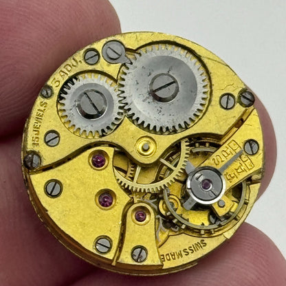 23.6mm J W Benson 15 Jewels Balance Ok Swiss Manual Wind Watch Movement PARTS