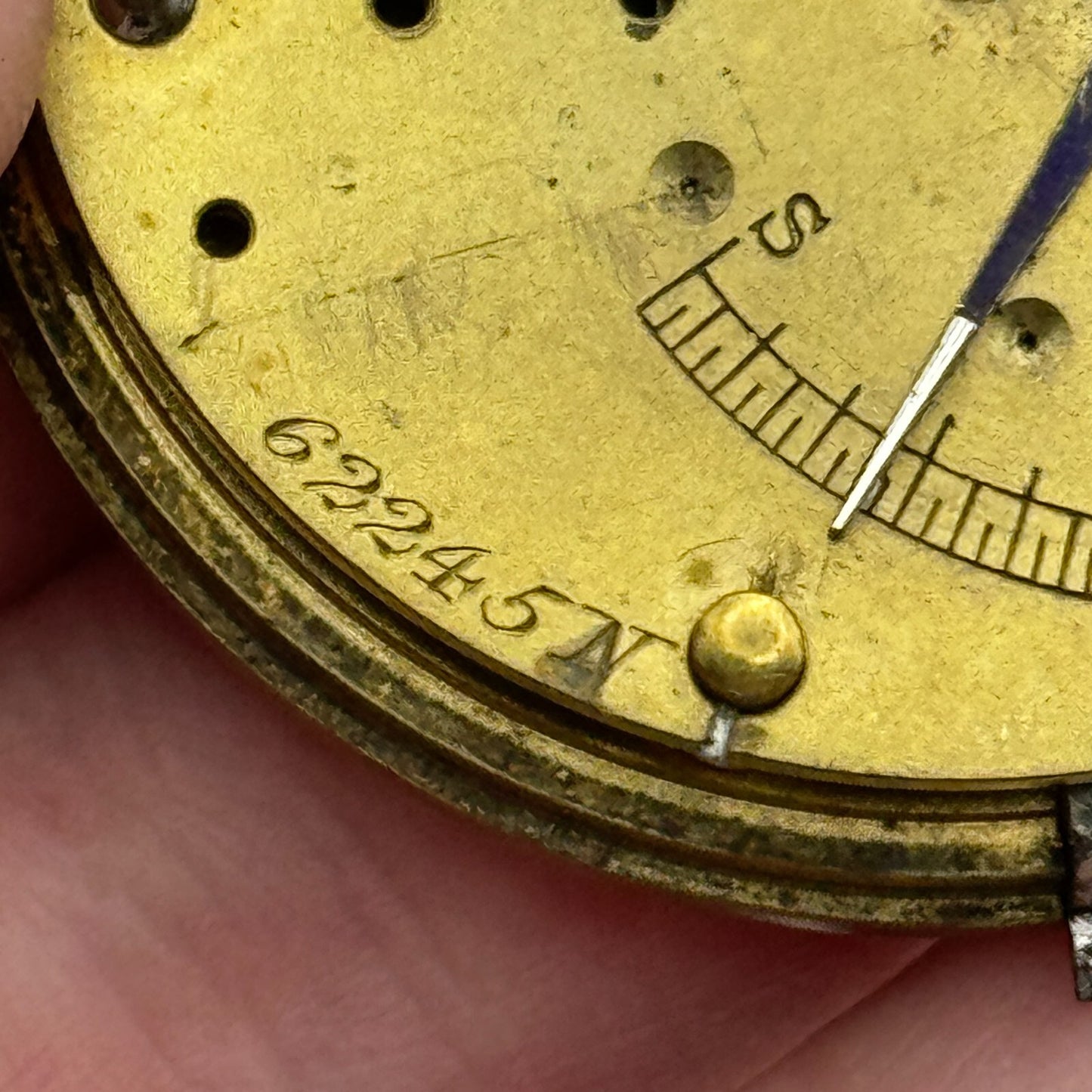 46mm Antique Kendal & Dent Cheapside London Pocket Watch Movement PARTS SPARES