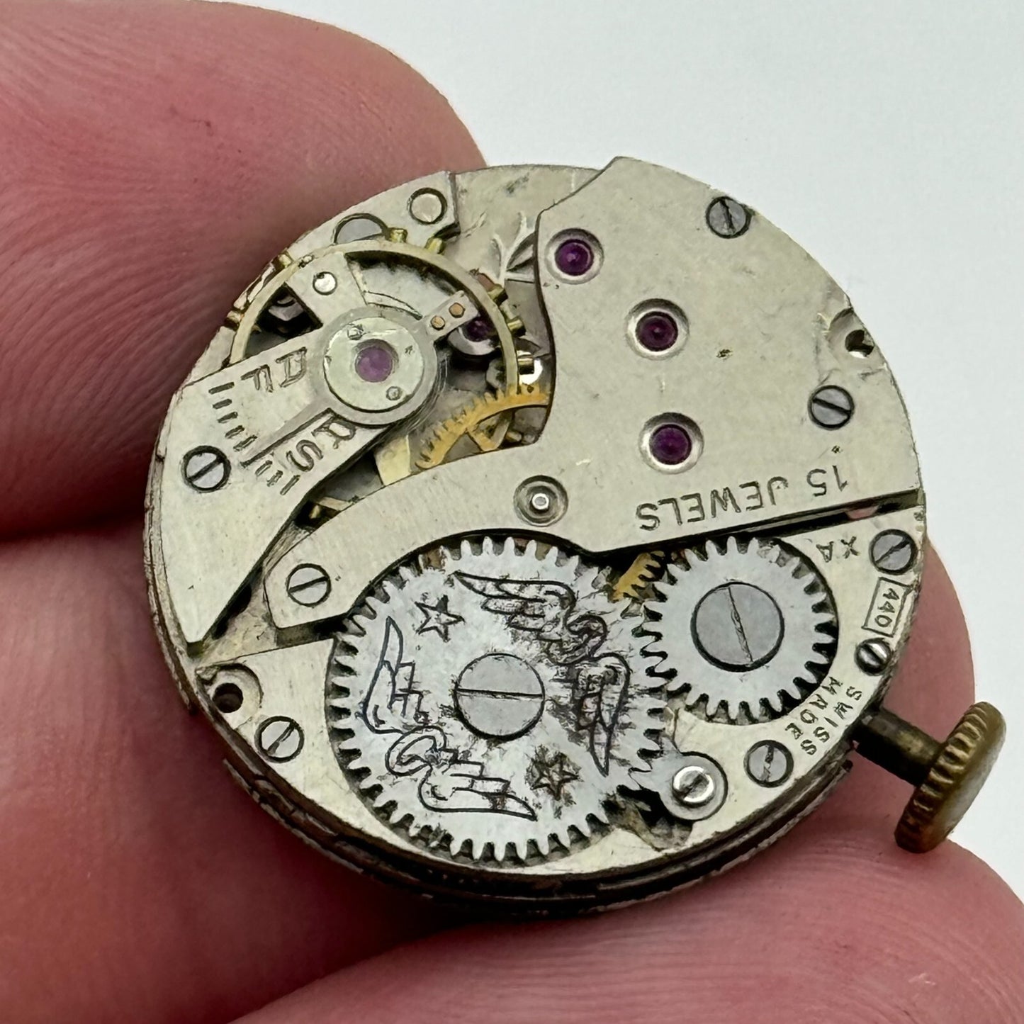 23.6mm Rotary AS 984 Manual Wind 15 Jewels Watch Movement Swiss Vintage PARTS