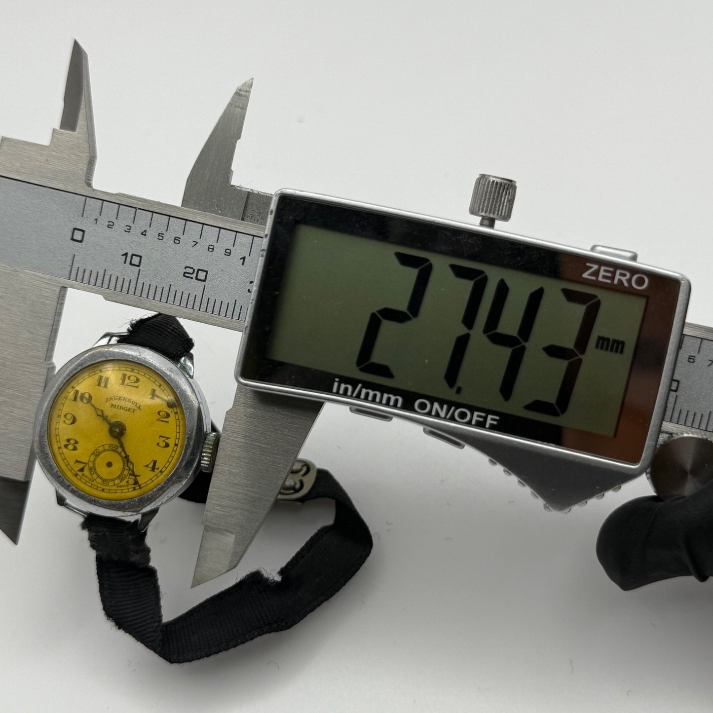 25mm Vintage / Antique Ingersoll Midget Swiss Sub Second Manual Wind Watch PARTS