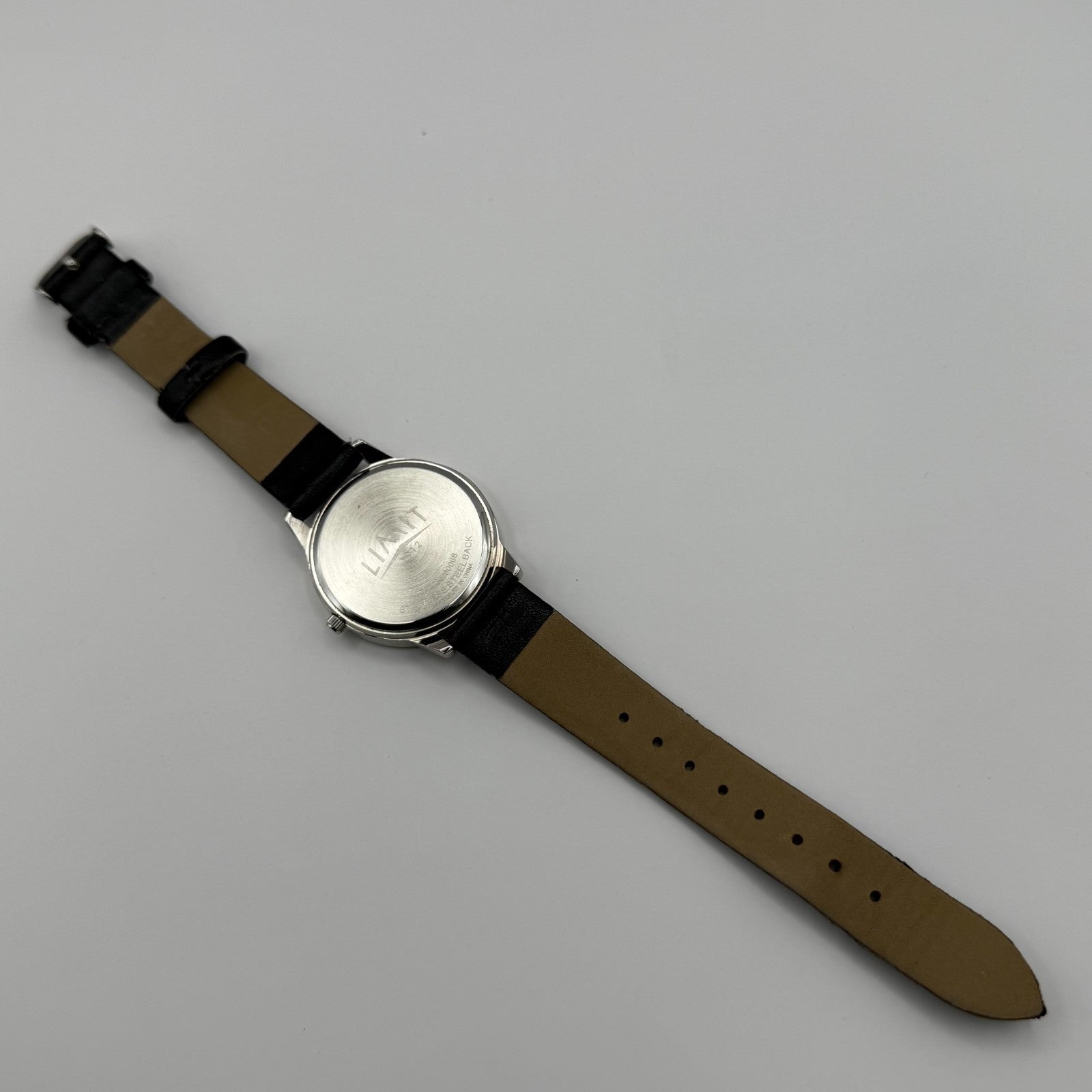 Limit 1912 Ladies Quartz Watch Silver Dial Black Strap Working 34mm New Battery