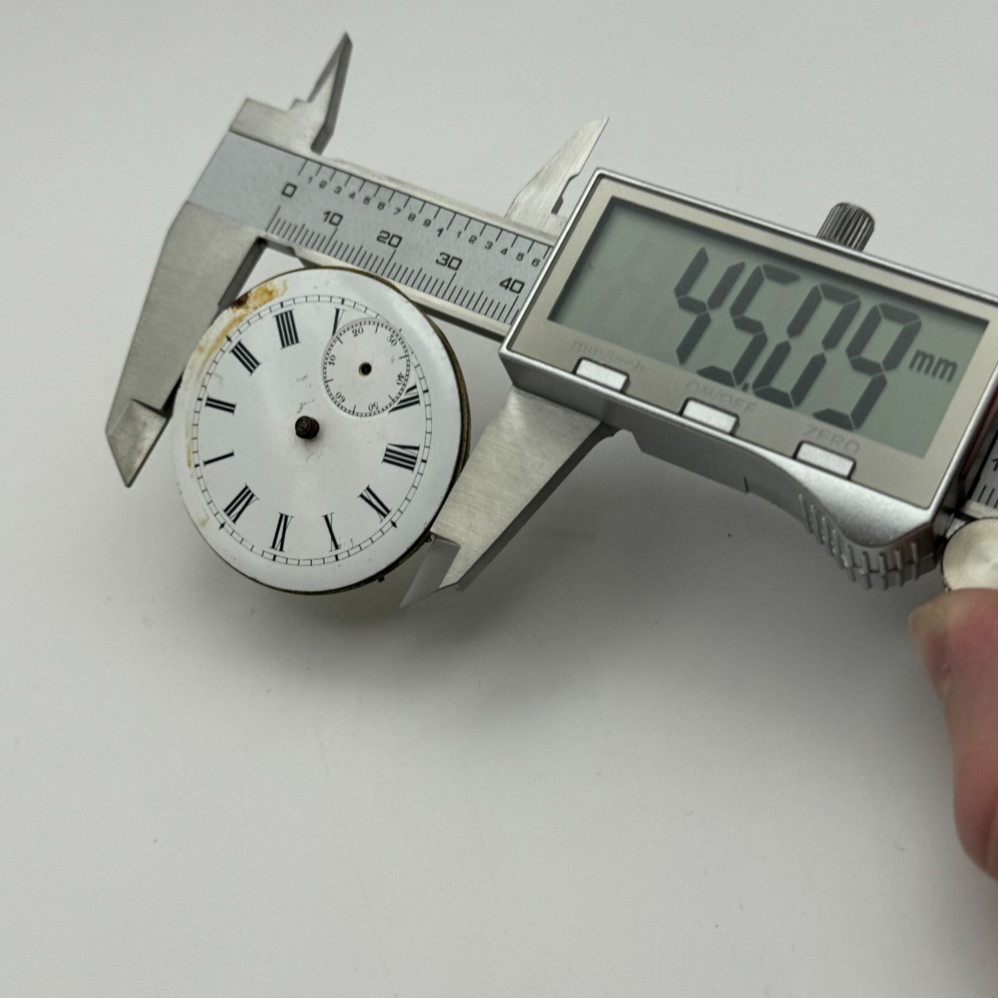 45mm Antique Unidentified Key Wound Partial Pocket Watch Movement PARTS REPAIR