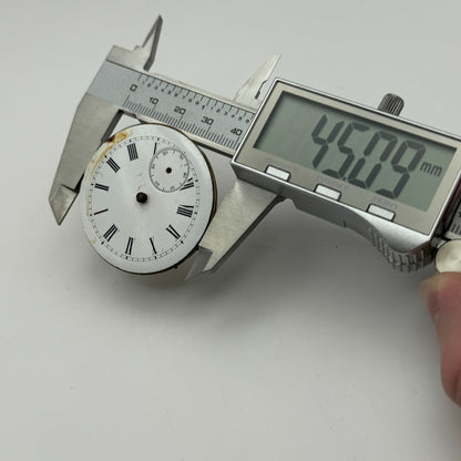 45mm Antique Unidentified Key Wound Partial Pocket Watch Movement PARTS REPAIR