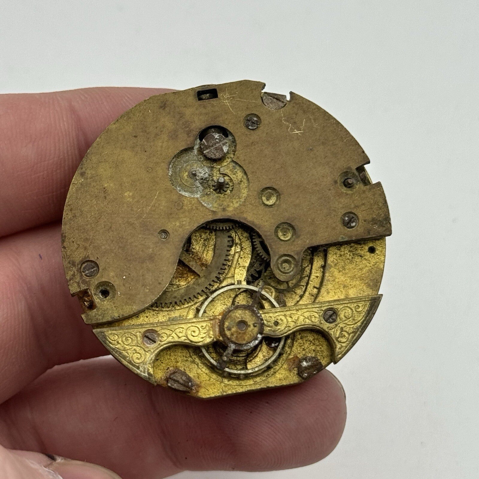 43.5mm Antique Hebdomas 8 Days Pocket Watch Movement To Restore Parts Repair