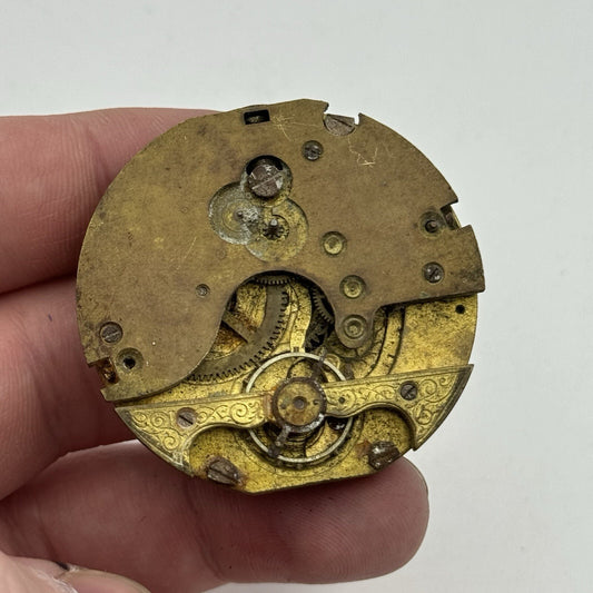 43.5mm Antique Hebdomas 8 Days Pocket Watch Movement To Restore Parts Repair