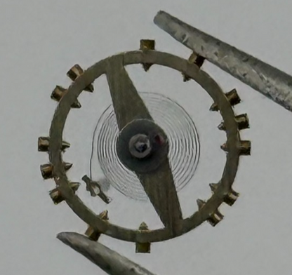 FHF 159 Balance Wheel Complete And Spring 3-10''' 190 M Watch Movement Parts NOS