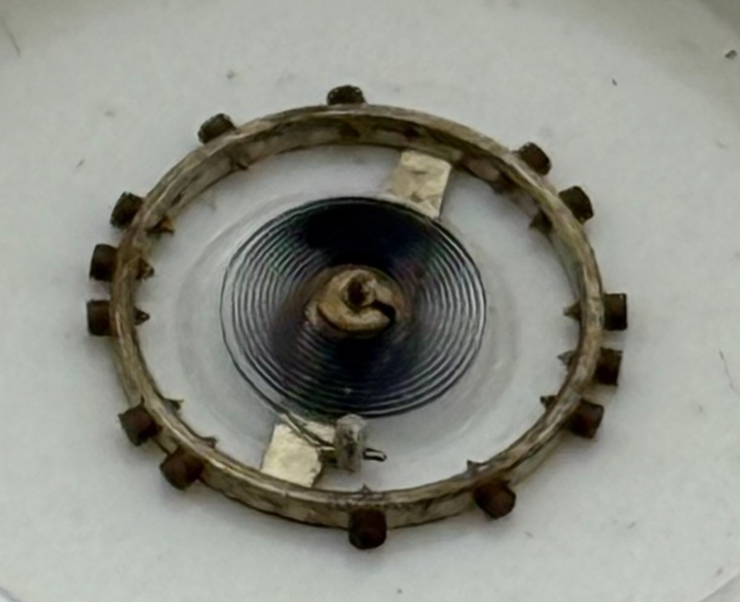 Derby 40 Balance Wheel Complete And Spring 8 3/4''' Watch Movement Parts NOS