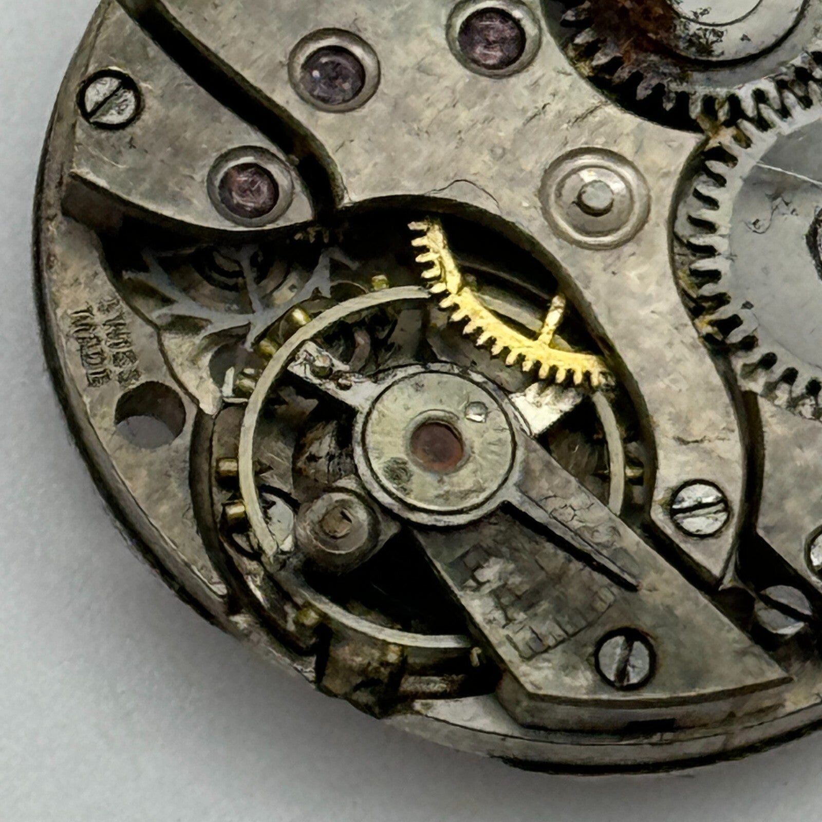 23.6mm Balance Intact 15 Jewels Manual Wind Watch Movement Swiss Vintage PARTS