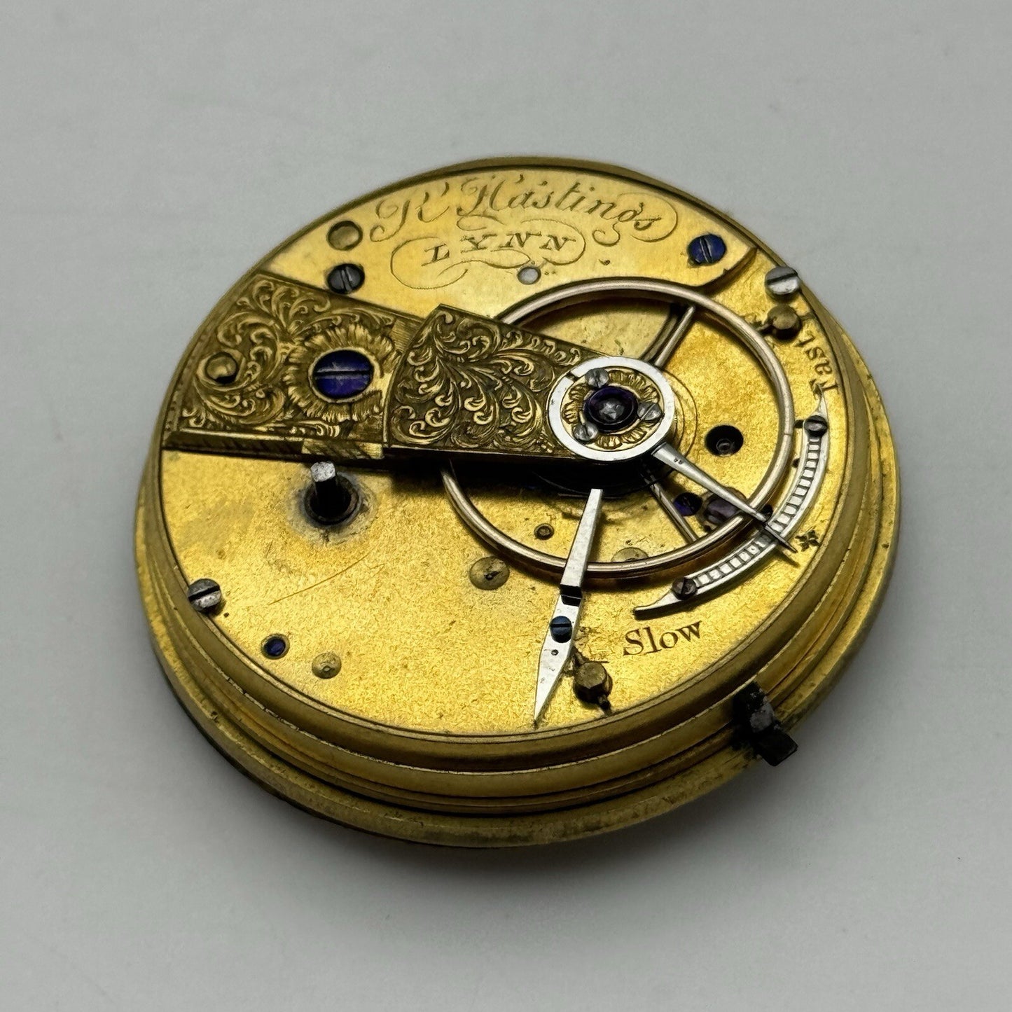 40.9mm R Hastings Lynn Damaged Balance Pocket Watch Movement FOR PARTS