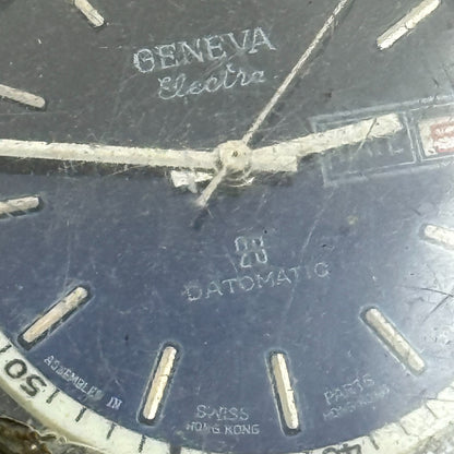 41mm Men’s Vintage Geneva Electra World Time Datomatic ES 55 Manual PARTS REPAIR