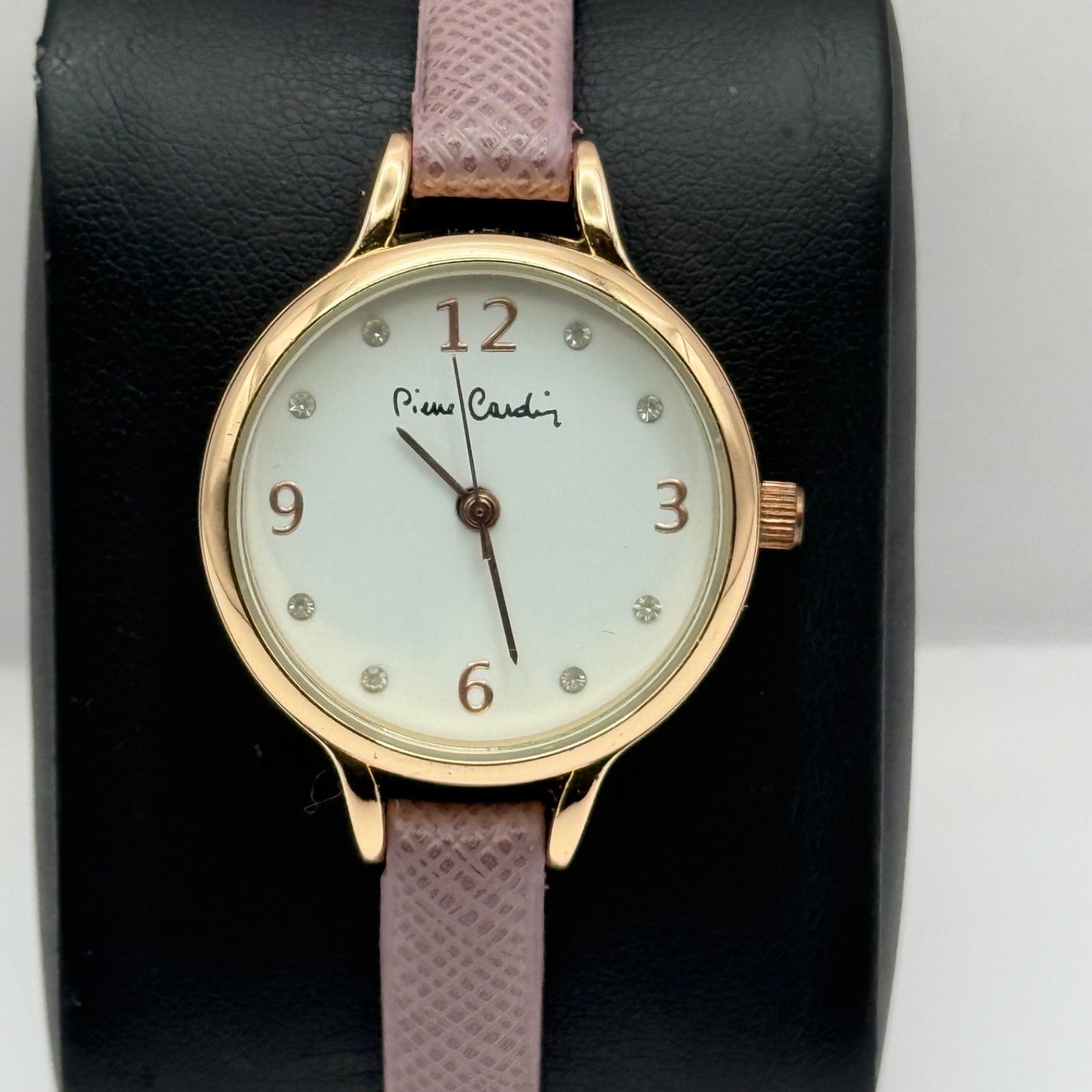 Ladies Pierre Cardin Watch Working New Battery Pink Strap Quartz 28mm