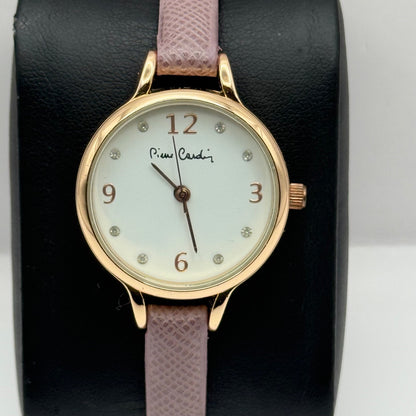 Ladies Pierre Cardin Watch Working New Battery Pink Strap Quartz 28mm
