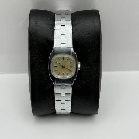 18mm Vintage Timex Great Britain Stainless Steel Manual Wind Watch PARTS REPAIR