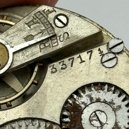 42.7mm Unidentified 7 Jewels Patent Depose Vintage Pocket Watch Movement PARTS