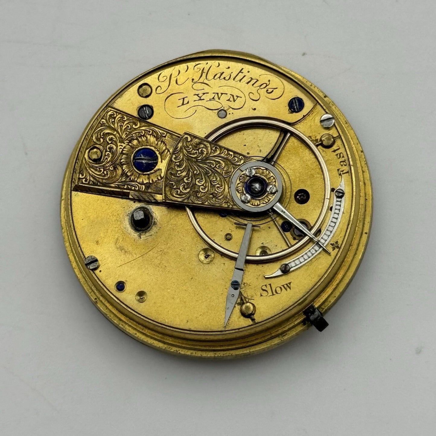 40.9mm R Hastings Lynn Damaged Balance Pocket Watch Movement FOR PARTS