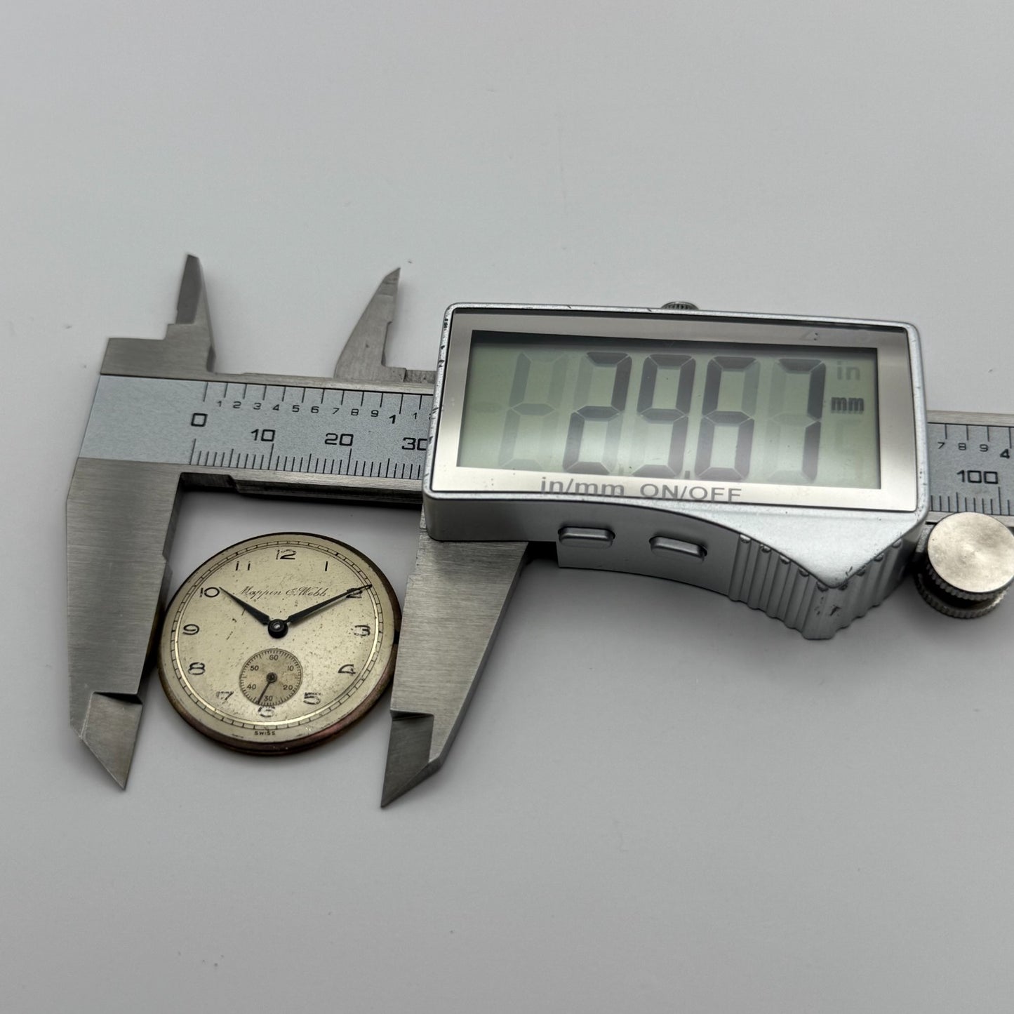 Mappin & Webb Precision Watch Movement Manual Wind Vintage Parts Repair 29.6mm