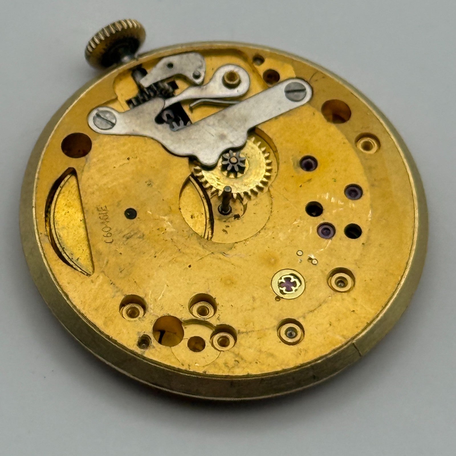 Smiths De Luxe 44 15 Jewels Watch Movement Manual Wind Vintage Parts 29.1mm