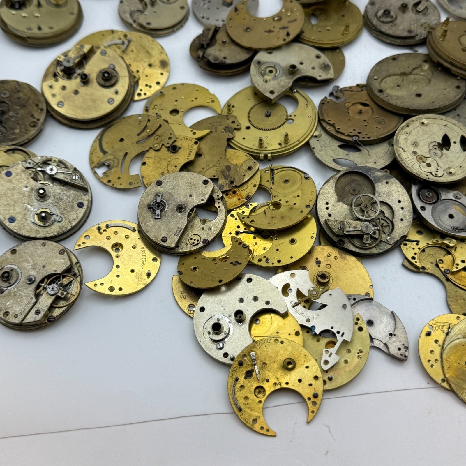 Large Bundle Of Antique Partial Pocket Watch Movements Joblot PARTS REPAIR SPARE