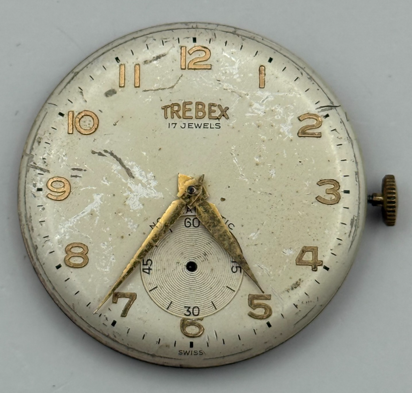 Felsa 398 Watch Movement Trebex Running Manual Wind Vintage Parts Repair 32.6mm