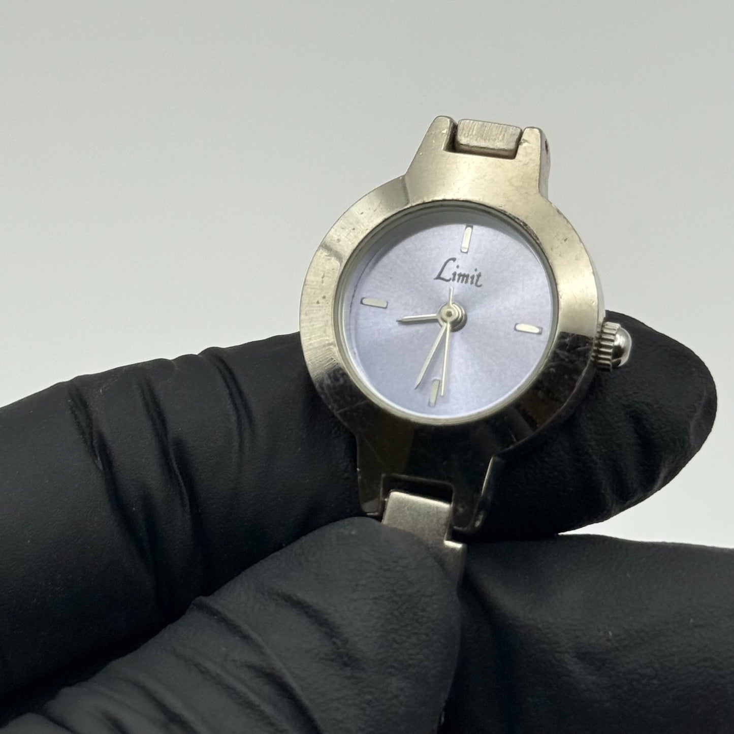 Limit Ladies Quartz Watch Purple Dial Silver Tone Bracelet Steel Working 21mm