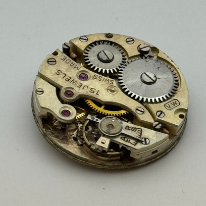 23.6mm Vertex V.W Marksman Manual Wind Swiss Made 15 Jewels Watch Movement PARTS