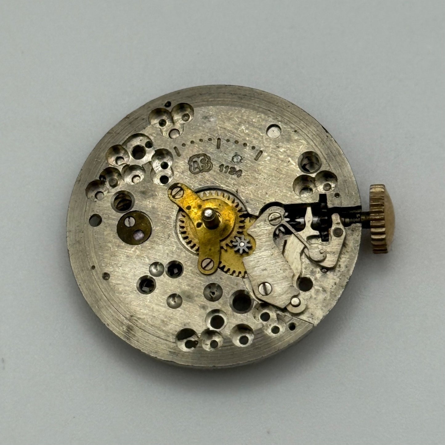 AS 1124 Watch Movement Manual Wind A Schild Vintage Swiss Parts Repair 25.9mm