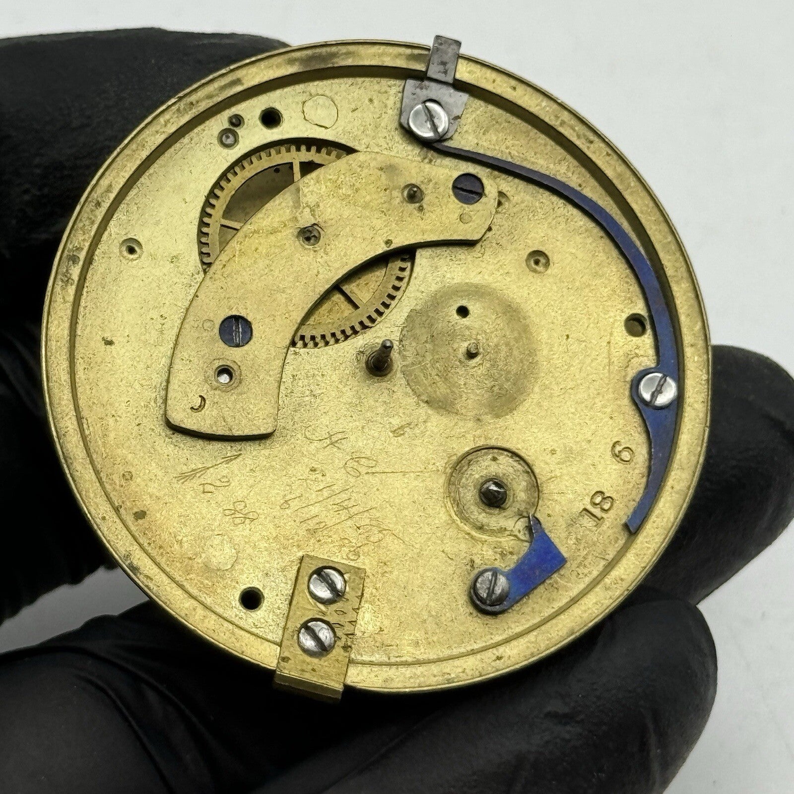 46.7mm Manual Wind Unidentified Fusee No Chain Pocket Watch Movement FOR PARTS