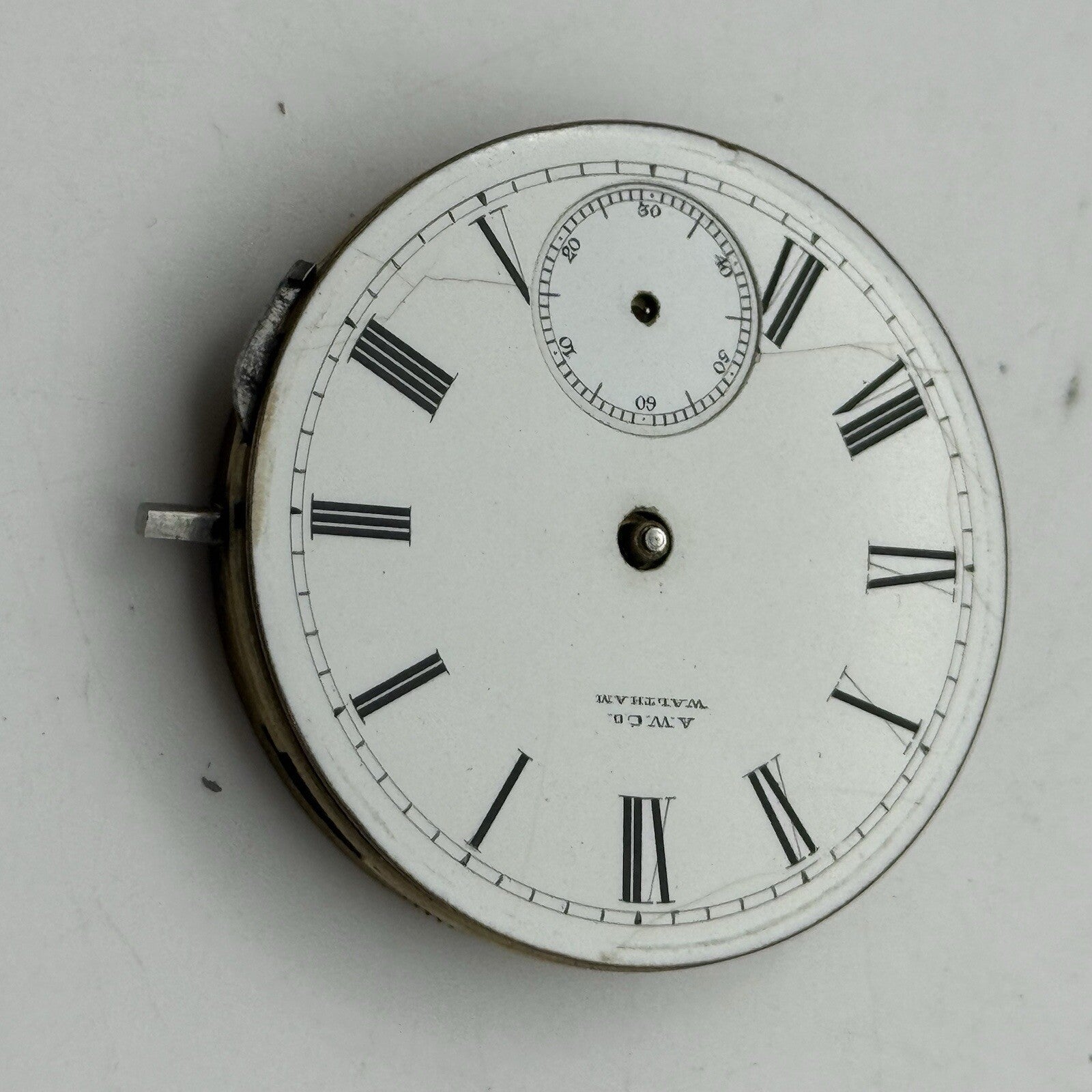 42mm Manual Wind Waltham Hillside No Balance Pocket Watch Movement FOR PARTS