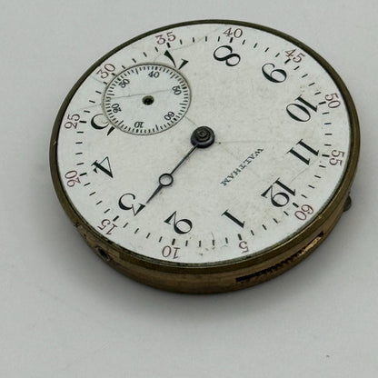 0s Men's Waltham Grade No. 160 Model 1900 American Watch Movement PARTS SPARES