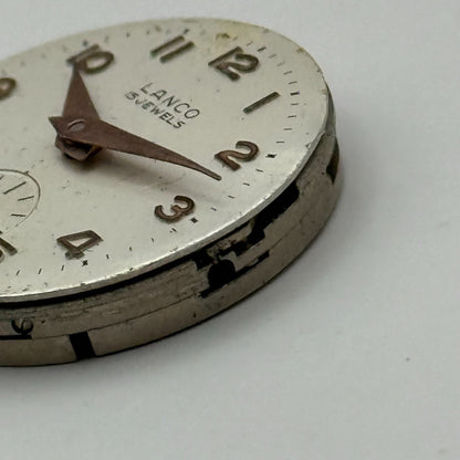Lanco 1022 Watch Movement Manual Wind Vintage Swiss 15 Jewels Parts 23.5mm