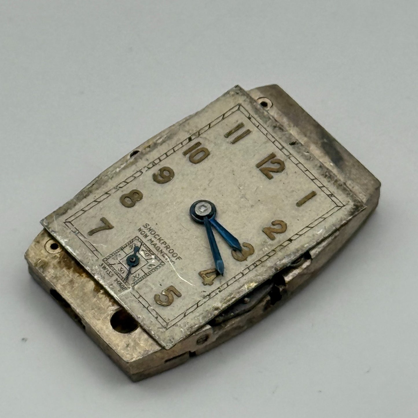 Marvin 610 Tank Tonneau 15 Jewels Watch Movement Manual Wind Parts Repair 17.8mm