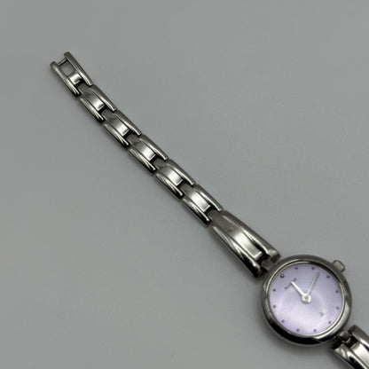 Working Accurist Ladies Purple Dial Silver Tone 19mm Quartz Watch LB327 Japan