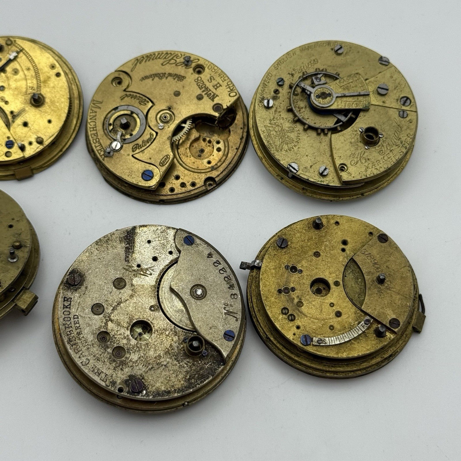 Bundle Mixed Antique / Vintage Pocket Watch Movements Joblot PARTS REPAIR SPARES