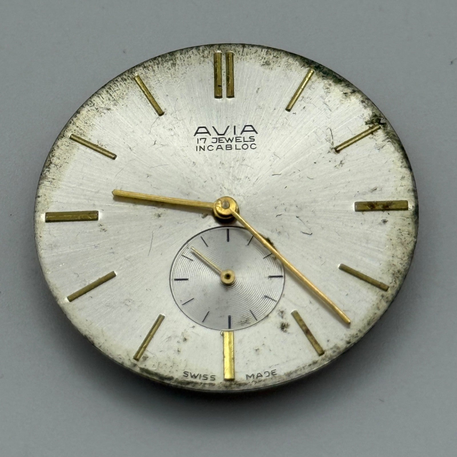 SGT 200 E4 Watch Movement Avia Ticking Manual Wind Vintage Parts Repair 23.6mm