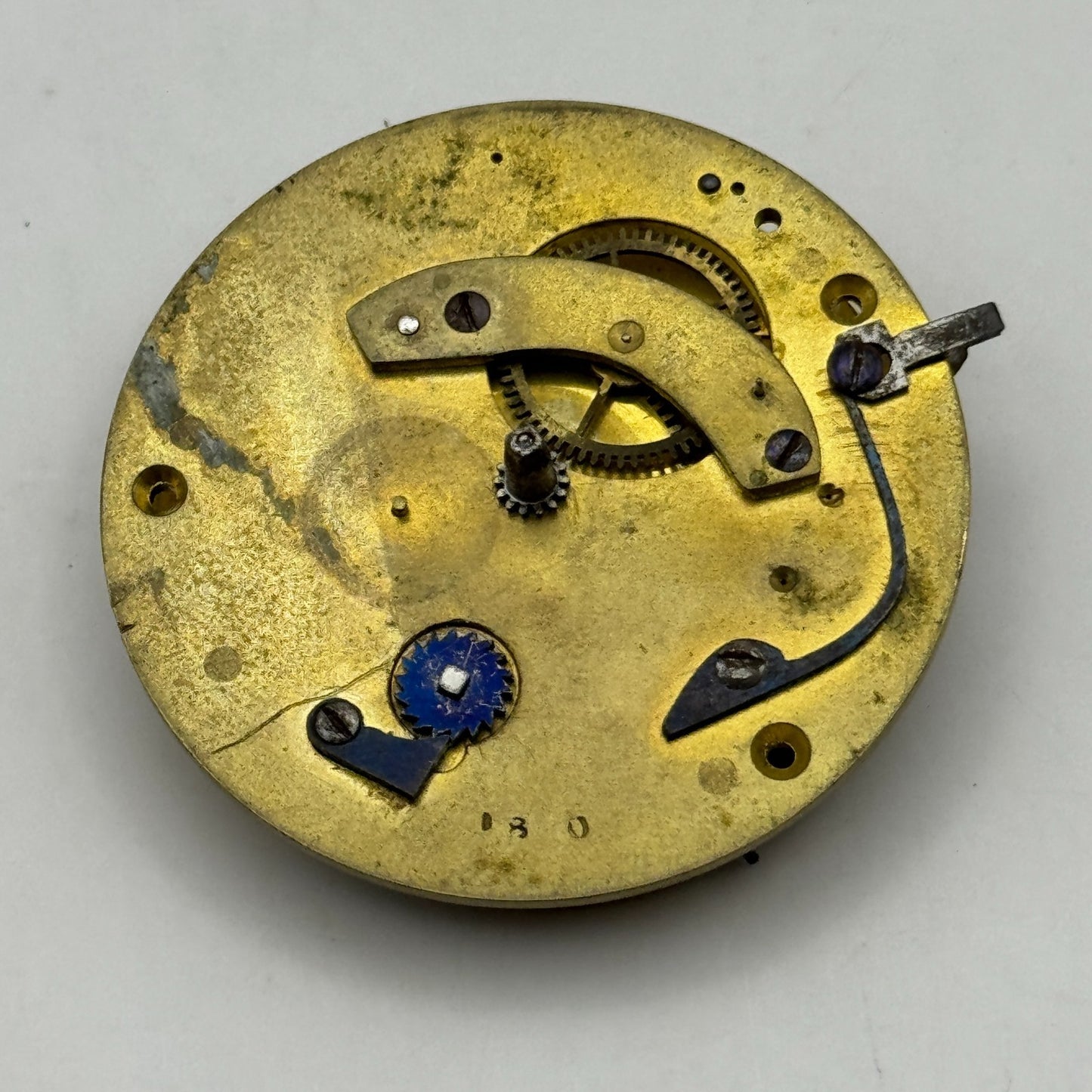 Fusee Pocket Watch Movement Antique English Key Wound Parts Repair Spares 44.3mm