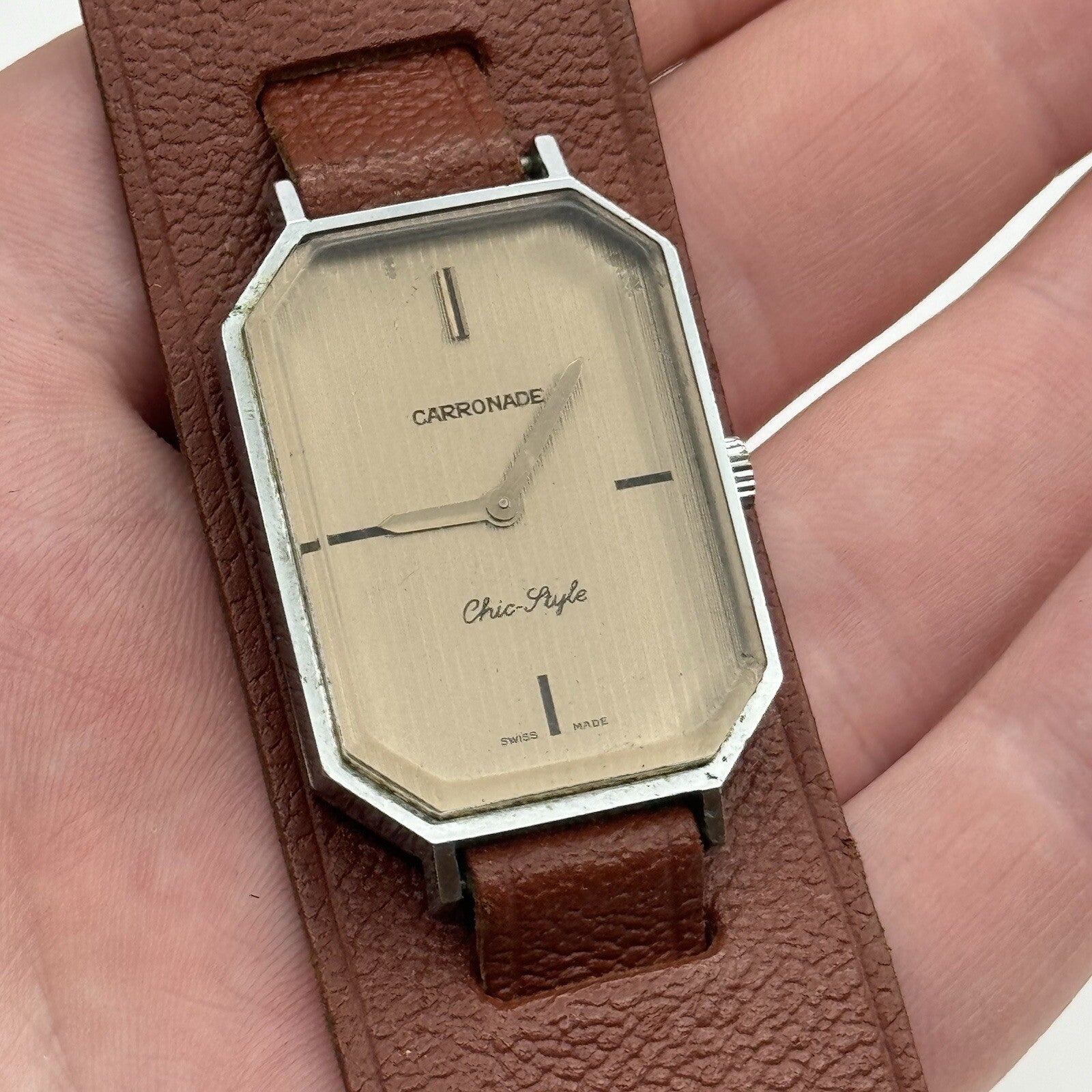 26mm WORKING Carronade Chic Style Bund Strap Manual Wind Vintage Ladies Watch