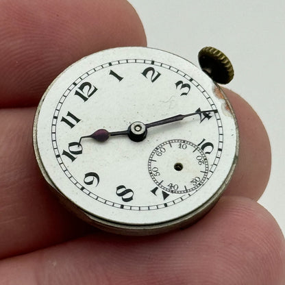 23.6mm Running Unidentified High Grade Trench Watch Movement Manual Wind PARTS