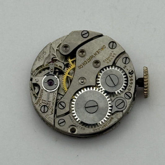 17.4mm Vintage Gruen 695 Manual Wind Watch Movement PARTS REPAIR