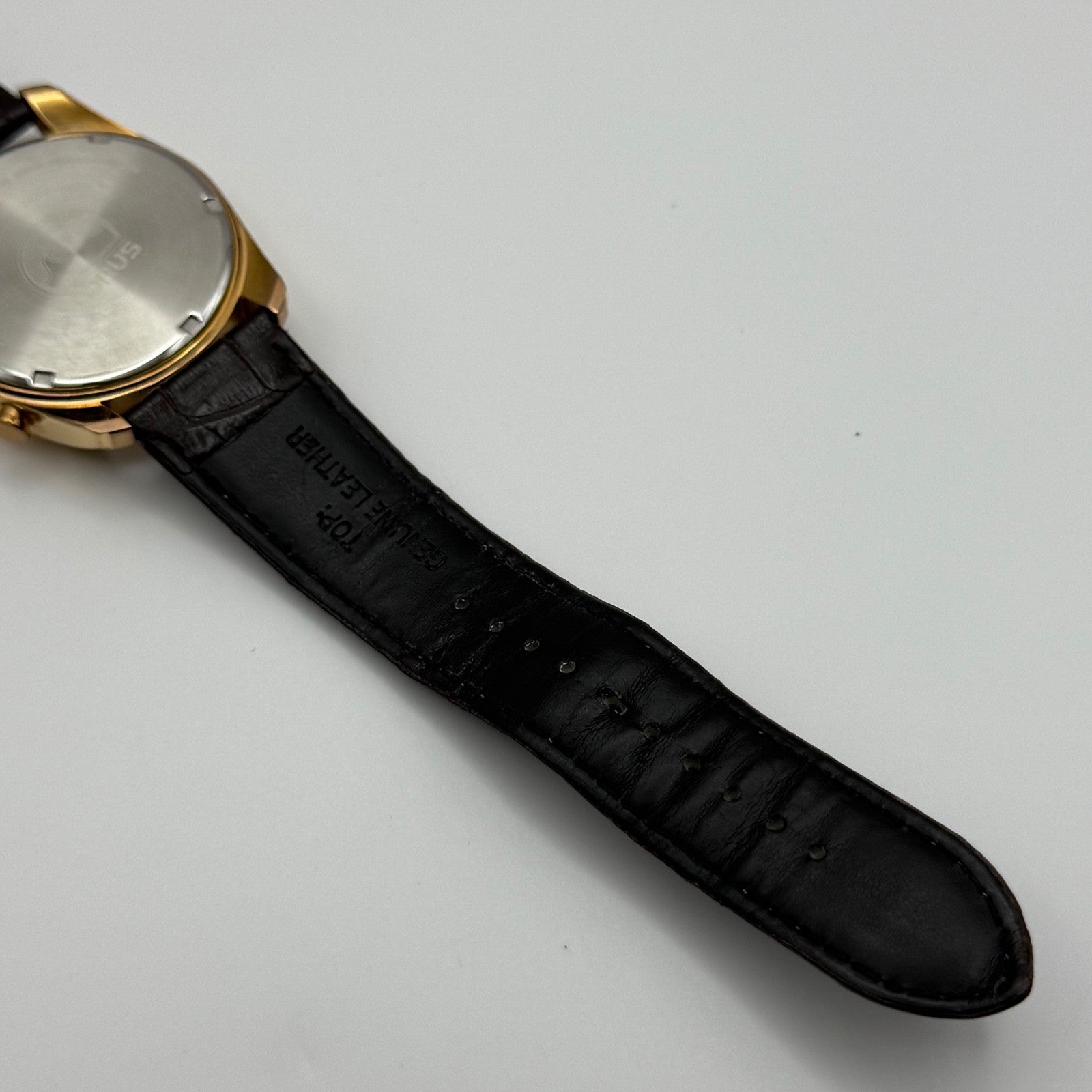 Lorus Chronograph Mens Watch 100M Quartz VD53-X024 Leather Strap 43mm Japan