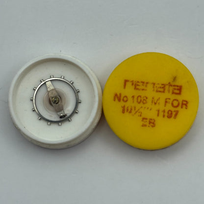 EB 1197 Balance Wheel Complete And Spring  10½’’’ 108 M Watch Movement Parts NOS