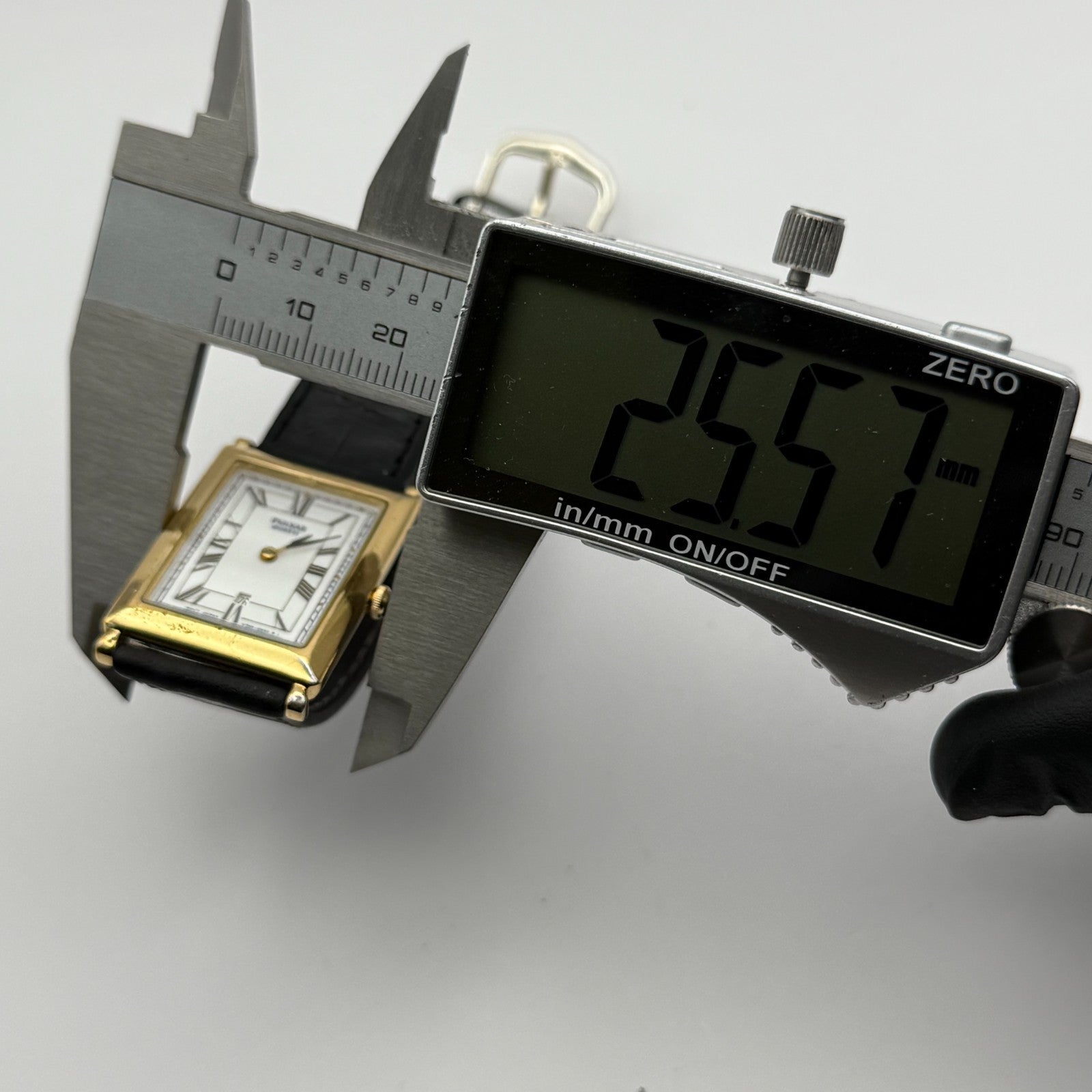 Pulsar Tank Watch Quartz Rectangular Date Dial Black Strap Japan Working 23mm