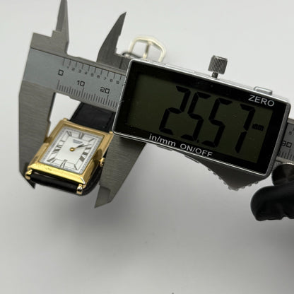 Pulsar Tank Watch Quartz Rectangular Date Dial Black Strap Japan Working 23mm