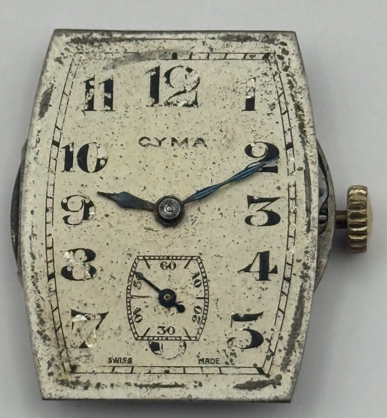 Cyma REF 032B Watch Movement Manual Wind Vintage Swiss 15 Jewels Repair 26.1mm