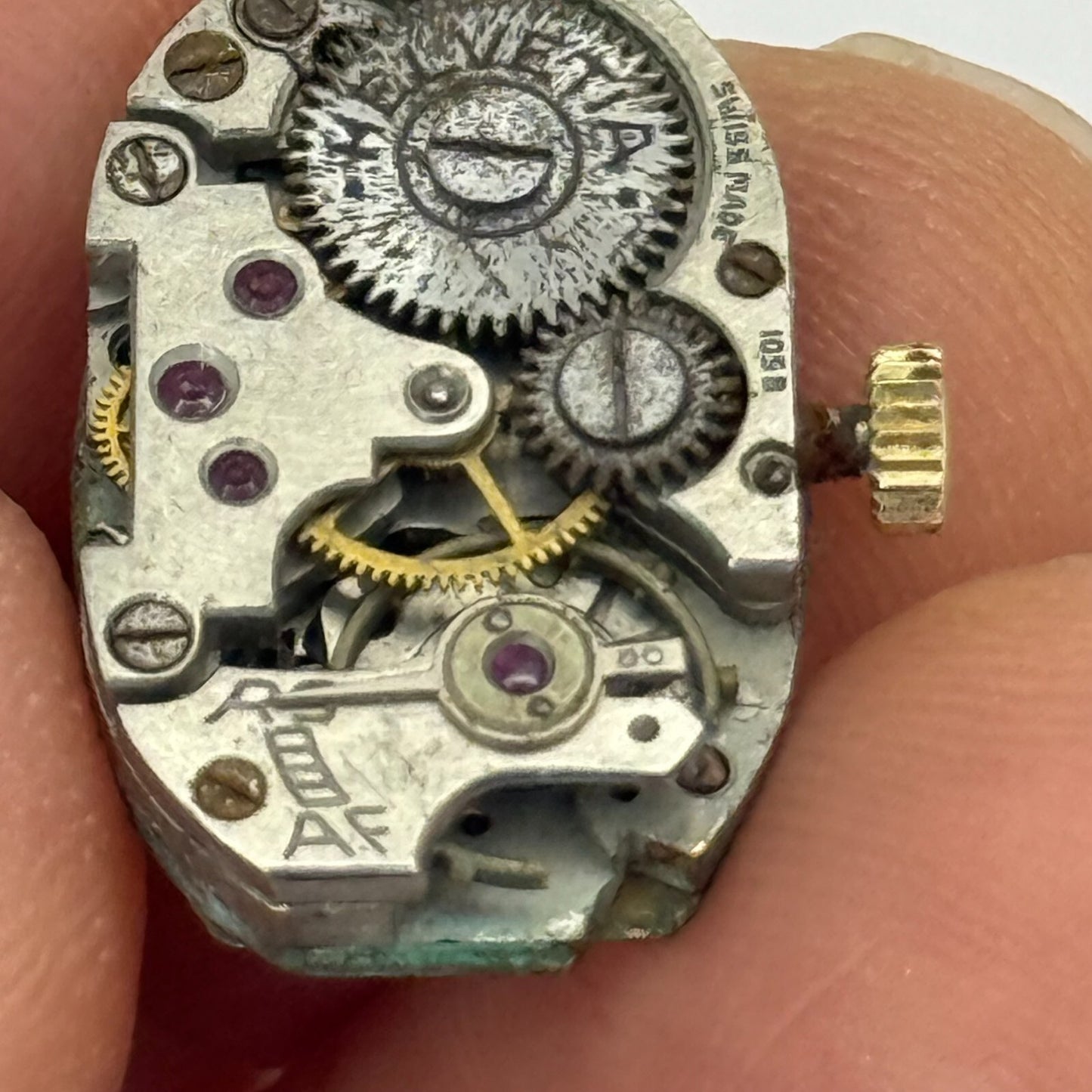 12.8mm Vintage Helvetia 105B Swiss Made Manual Wind Watch Movement PARTS REPAIR