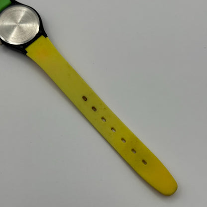 Tikkers Unisex Kids Quartz Watch Colorful Dial Green Yellow Strap Working 24mm