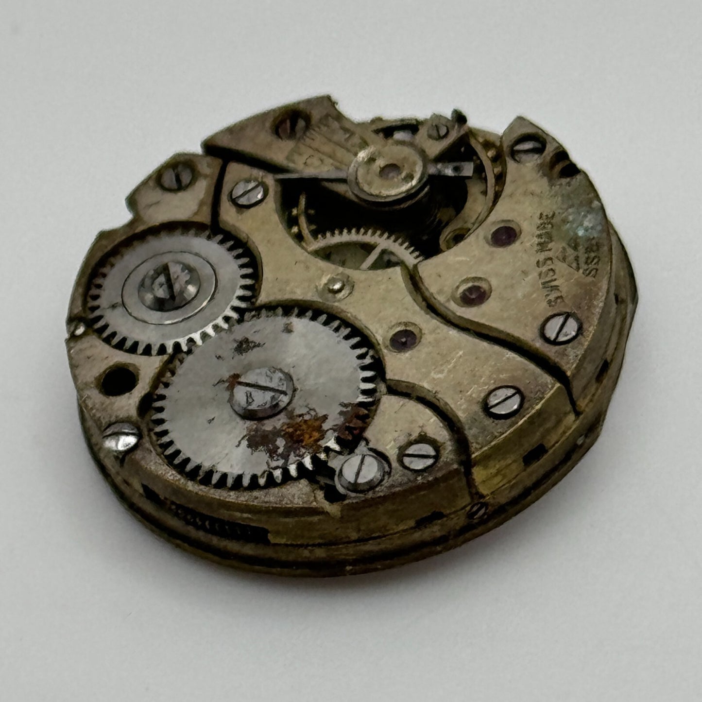 22.6mm Stauffer S S & Co Manual Wind Trench Watch Movement Swiss Vintage PARTS