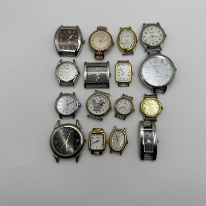Bundle Of 16 Quartz Watches Modern / Vintage Untested Parts / Repair / Crafts