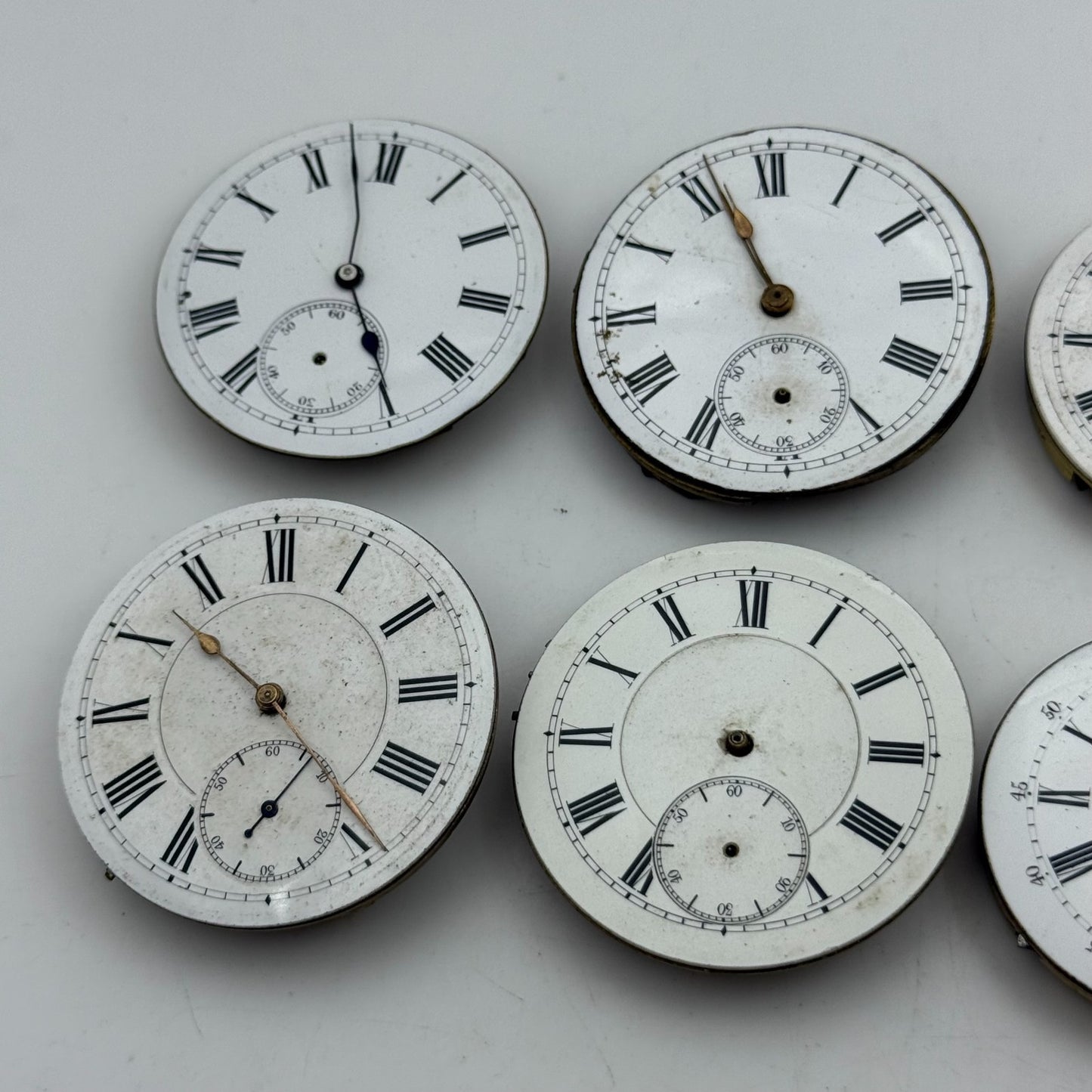 Bundle Of 6 Mixed Antique / Vintage Pocket Watch Movements PARTS REPAIR SPARES