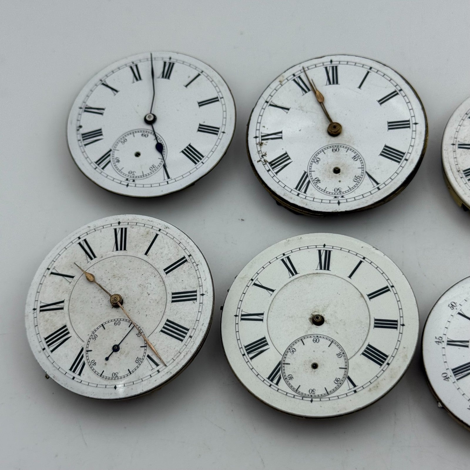 Bundle Of 6 Mixed Antique / Vintage Pocket Watch Movements PARTS REPAIR SPARES